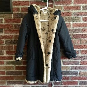Adorable Black/Cheetah Coat